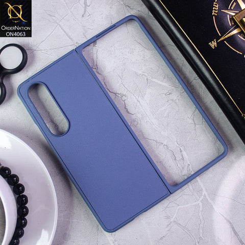 Samsung Galaxy Z Fold 4 5G - Sierra Blue - Luxury Elegant Style Leather Soft Case With Camera Bumper Protection