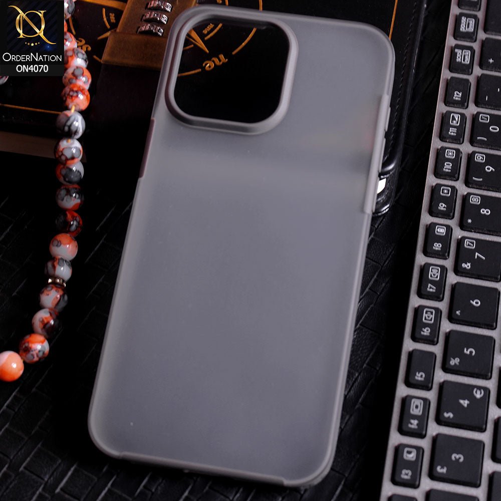 iPhone 15 Pro Max - Grey - New TPU + Pc Anti Drop Fingerprint Matte Coating Soft & Hard Case