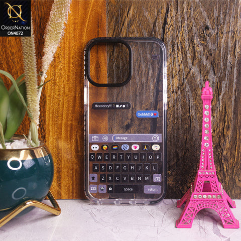 iPhone 14 Pro Max - Transparent - New High Quality Text Message Impact Soft TPU Case