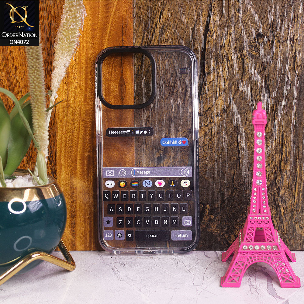 iPhone 15 Pro Max - Transparent - New High Quality Text Message Impact Soft TPU Case