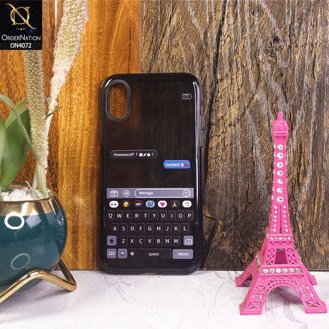 iPhone XS / X - Black - New High Quality Text Message Impact Soft TPU Case