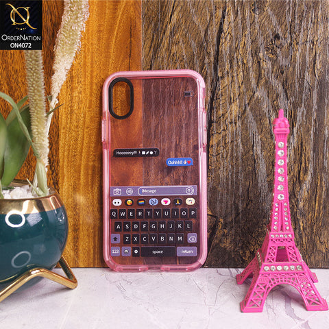 iPhone XS / X - Pink - New High Quality Text Message Impact Soft TPU Case