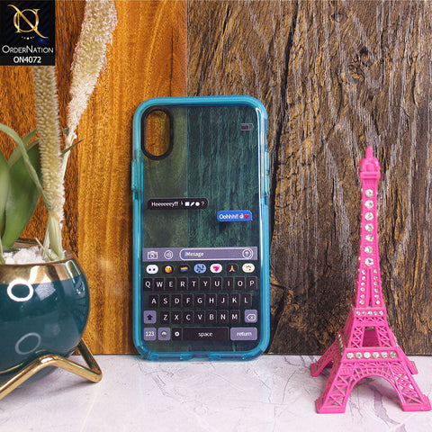 iPhone XS / X - Sky Blue - New High Quality Text Message Impact Soft TPU Case