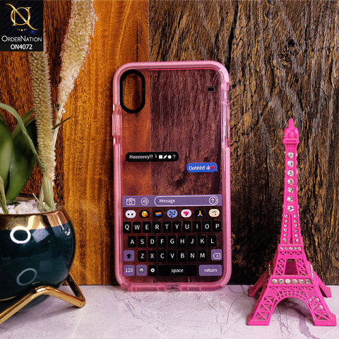 iPhone XS Max - Pink - New High Quality Text Message Impact Soft TPU Case