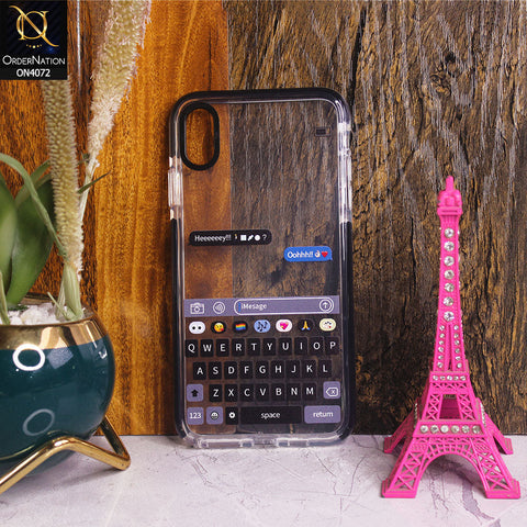iPhone XS Max - Transparent - New High Quality Text Message Impact Soft TPU Case