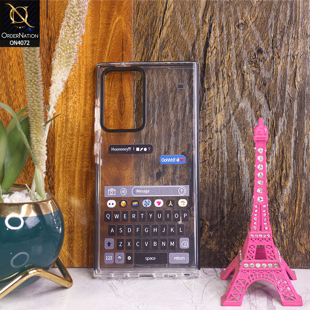 Samsung Galaxy Note 20 Ultra - Transparent - New High Quality Text Message Impact Soft TPU Case