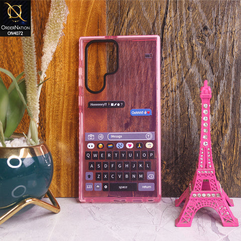 Samsung Galaxy S22 Ultra 5G - Pink - New High Quality Text Message Impact Soft TPU Case