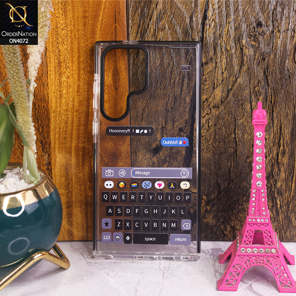 Samsung Galaxy S23 Ultra 5G - Transparent - New High Quality Text Message Impact Soft TPU Case