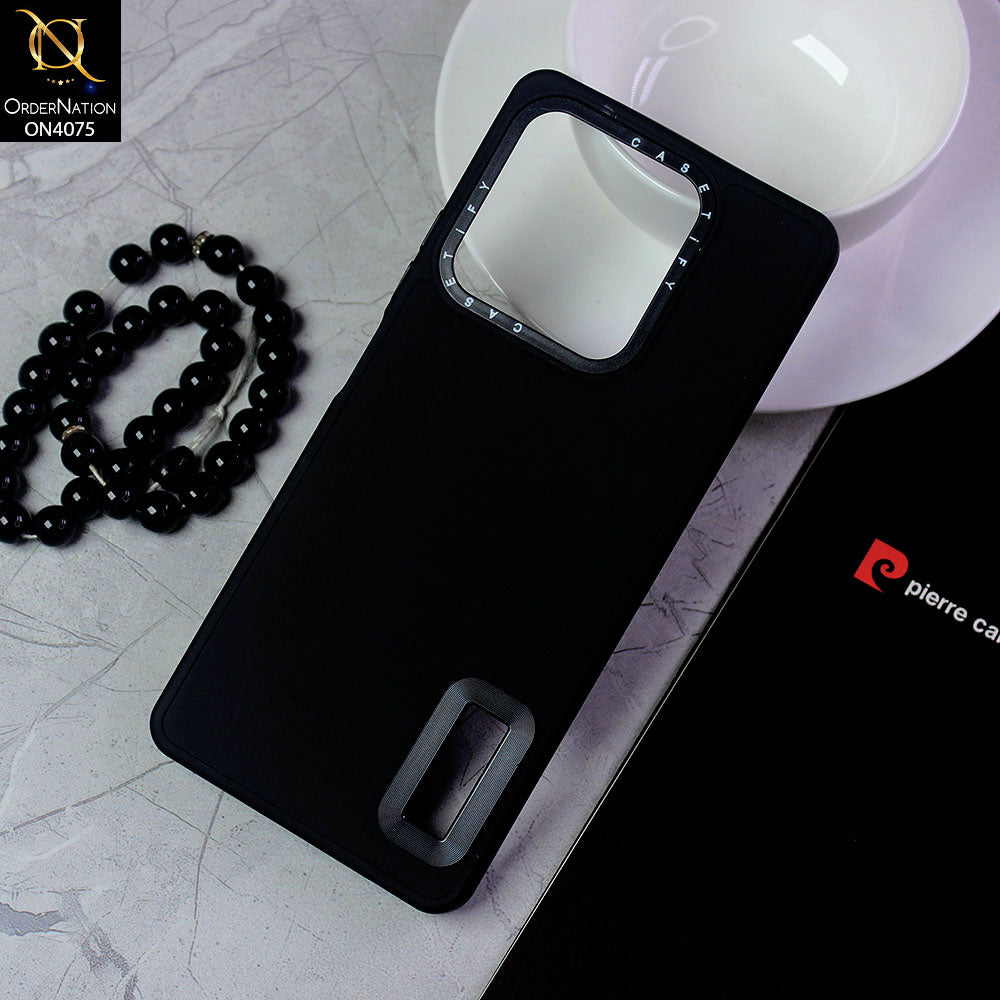 Infinix Hot 30 Cover - Black - New Soft Silicon Fashion Case With Fancy Camera Ring & Logo Hole
