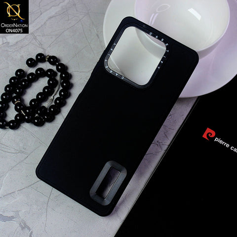 Infinix Hot 30 Cover - Black - New Soft Silicon Fashion Case With Fancy Camera Ring & Logo Hole