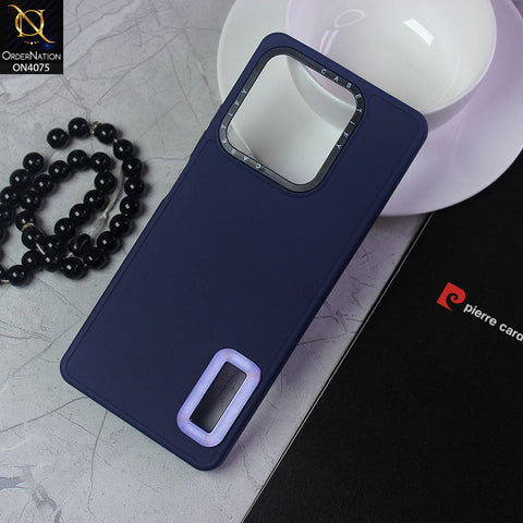 Infinix Hot 30 Cover - Blue - New Soft Silicon Fashion Case With Fancy Camera Ring & Logo Hole