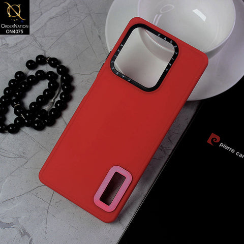 Infinix Hot 30 Cover - Red - New Soft Silicon Fashion Case With Fancy Camera Ring & Logo Hole