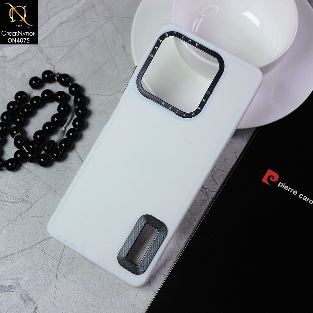 Infinix Hot 30 Cover - White - New Soft Silicon Fashion Case With Fancy Camera Ring & Logo Hole