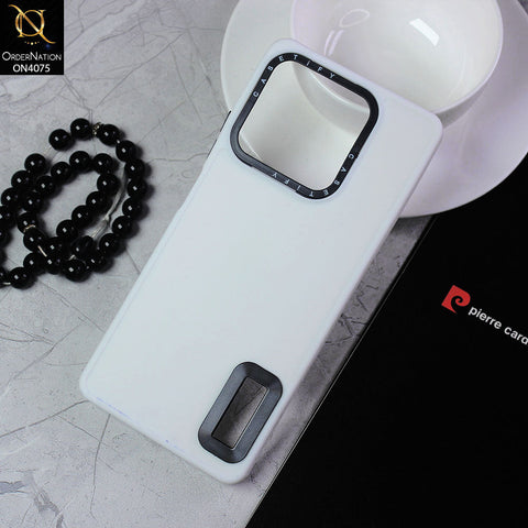 Infinix Hot 30 Cover - White - New Soft Silicon Fashion Case With Fancy Camera Ring & Logo Hole
