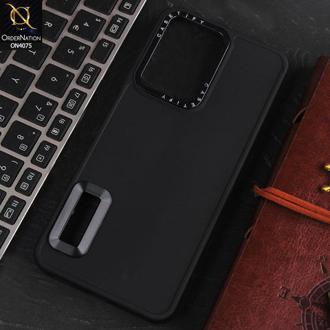 Infinix Hot 30i Cover - Black - New Soft Silicon Fashion Case With Fancy Camera Ring & Logo Hole