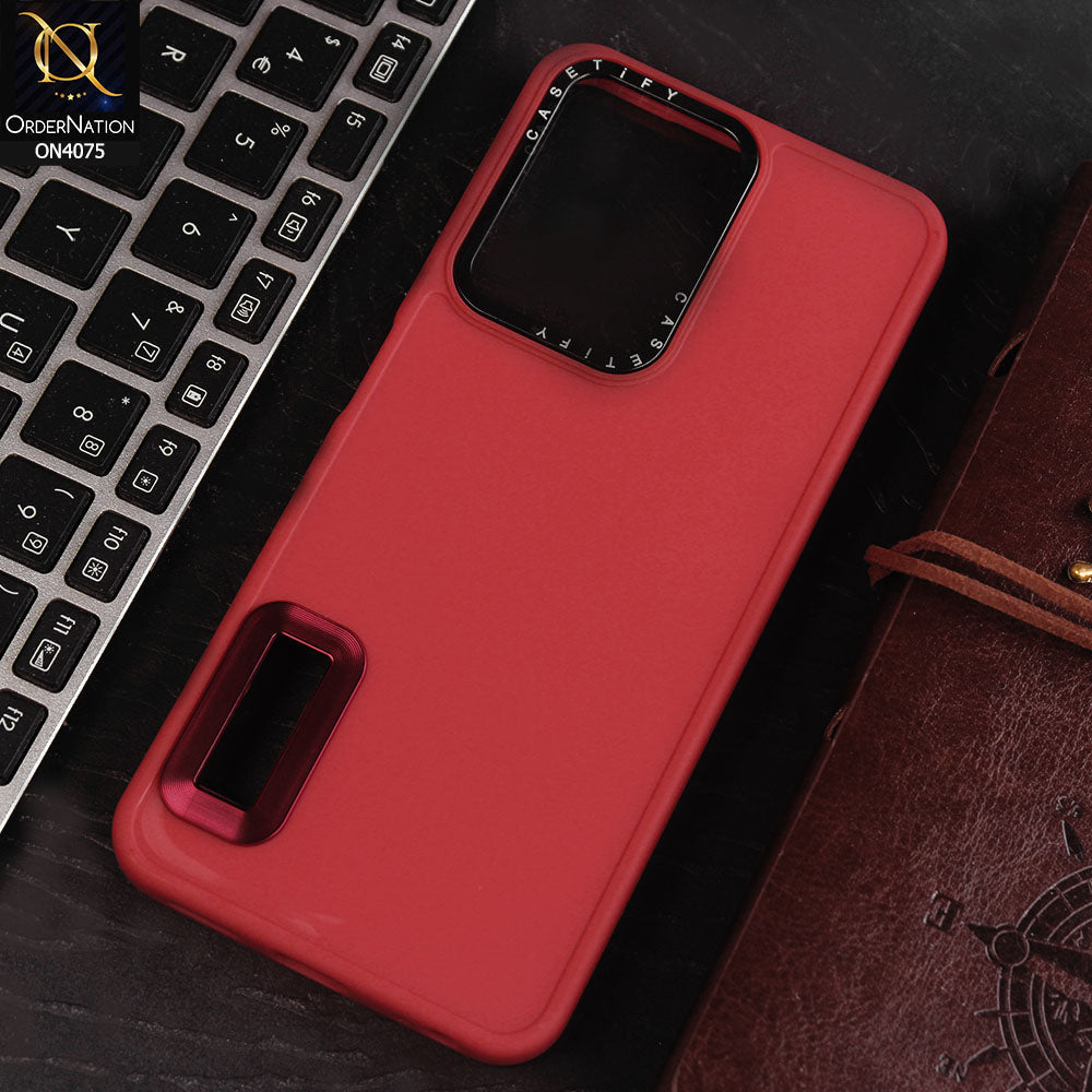 Infinix Hot 30i Cover - Red - New Soft Silicon Fashion Case With Fancy Camera Ring & Logo Hole