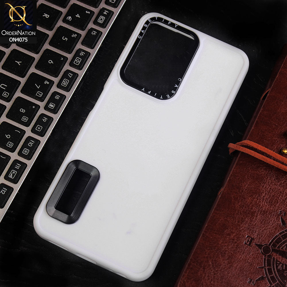 Infinix Hot 30i Cover - White - New Soft Silicon Fashion Case With Fancy Camera Ring & Logo Hole