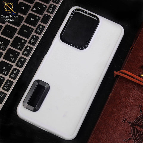 Infinix Hot 30i Cover - White - New Soft Silicon Fashion Case With Fancy Camera Ring & Logo Hole