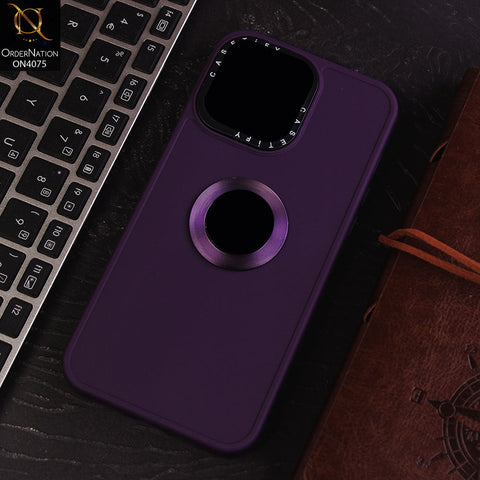 iPhone 14 Pro Max Cover - Purple - New Soft Silicon Fashion Case With Fancy Camera Ring & Logo Hole