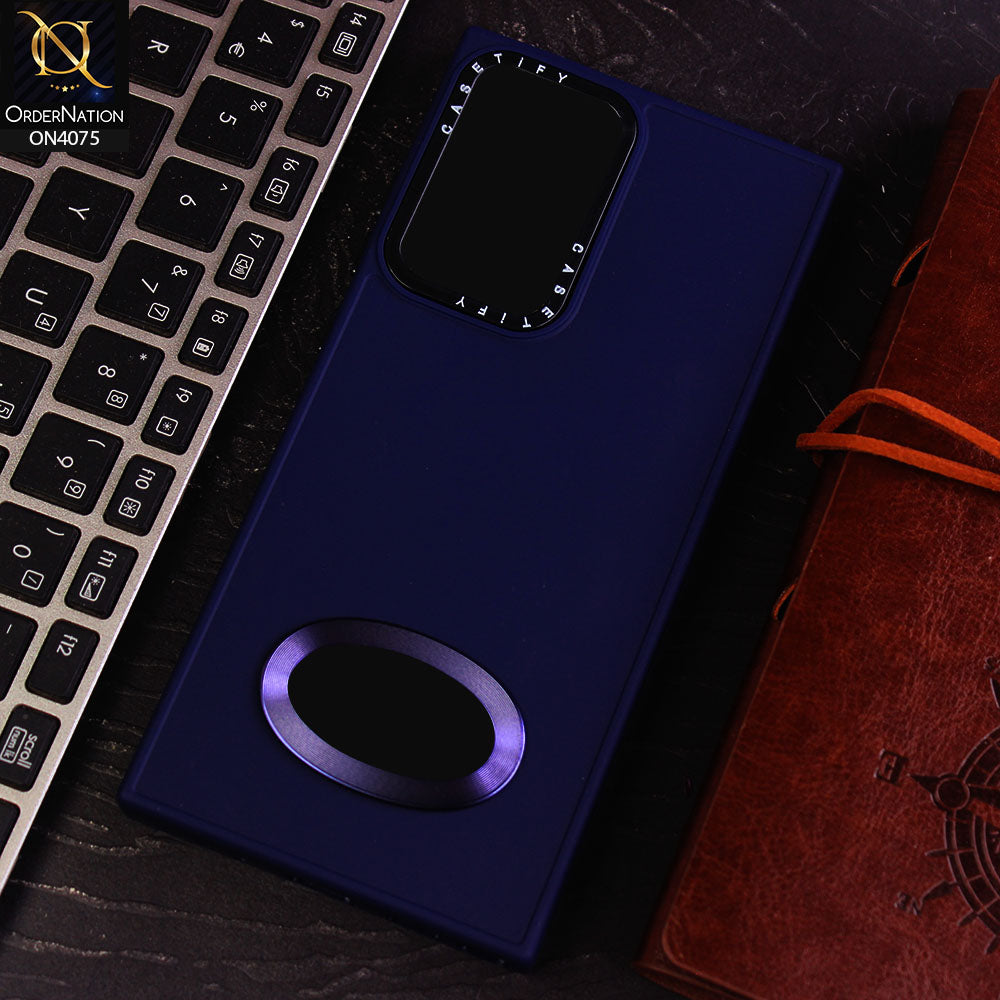 Samsung Galaxy Note 20 Ultra Cover - Blue - New Soft Silicon Fashion Case With Fancy Camera Ring & Logo Hole