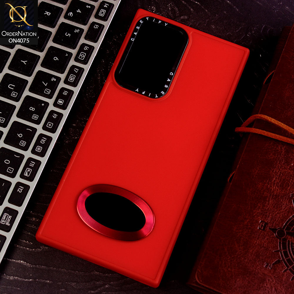 Samsung Galaxy Note 20 Ultra Cover - Red - New Soft Silicon Fashion Case With Fancy Camera Ring & Logo Hole