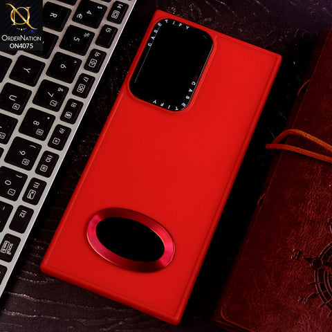 Samsung Galaxy Note 20 Ultra Cover - Red - New Soft Silicon Fashion Case With Fancy Camera Ring & Logo Hole