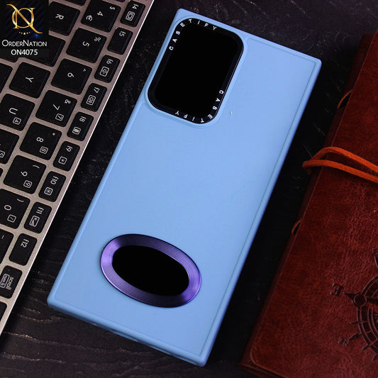 Samsung Galaxy Note 20 Ultra Cover - Sierra Blue - New Soft Silicon Fashion Case With Fancy Camera Ring & Logo Hole
