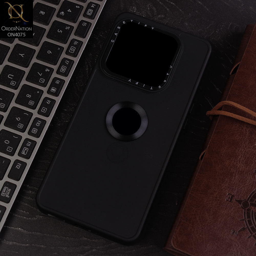 OnePlus 10T Cover - Black - New Soft Silicon Fashion Case With Fancy Camera Ring & Logo Hole
