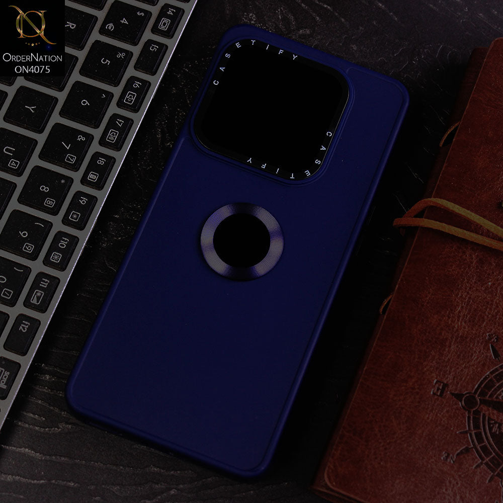 OnePlus 10T Cover - Blue - New Soft Silicon Fashion Case With Fancy Camera Ring & Logo Hole