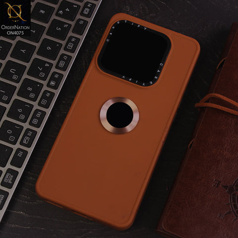 OnePlus 10T Cover - Brown - New Soft Silicon Fashion Case With Fancy Camera Ring & Logo Hole