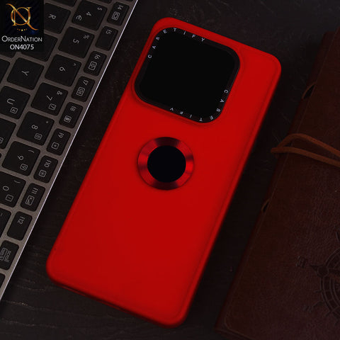 OnePlus 10T Cover - Red - New Soft Silicon Fashion Case With Fancy Camera Ring & Logo Hole