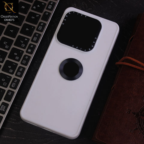 OnePlus 10T Cover - White - New Soft Silicon Fashion Case With Fancy Camera Ring & Logo Hole