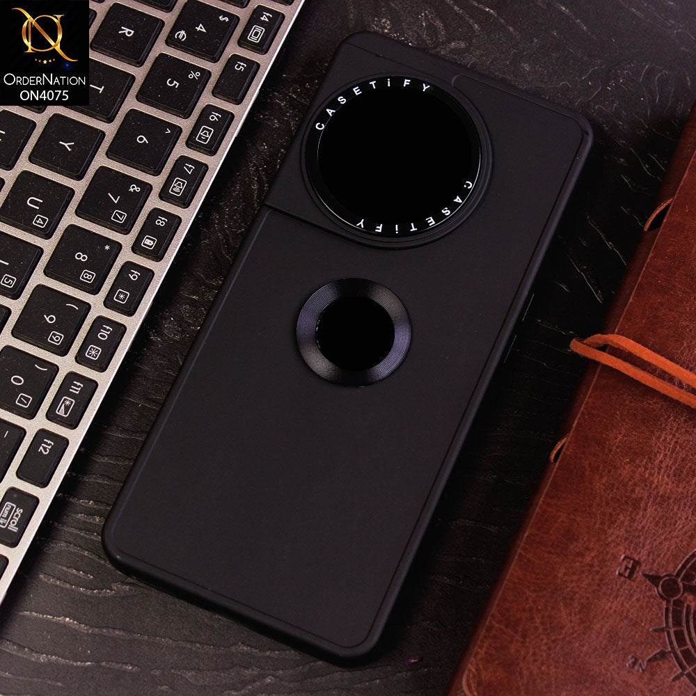 OnePlus 11 Cover - Black - New Soft Silicon Fashion Case With Fancy Camera Ring & Logo Hole