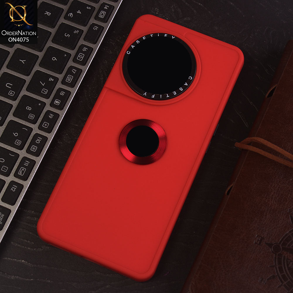 OnePlus 11 Cover - Red - New Soft Silicon Fashion Case With Fancy Camera Ring & Logo Hole