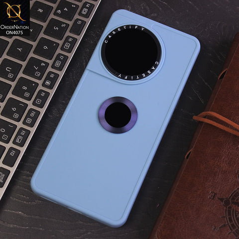 OnePlus 11 Cover - Sierra Blue - New Soft Silicon Fashion Case With Fancy Camera Ring & Logo Hole