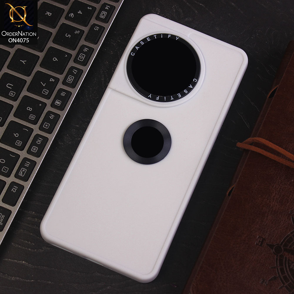 OnePlus 11 Cover - White - New Soft Silicon Fashion Case With Fancy Camera Ring & Logo Hole