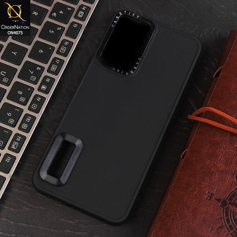 Xiaomi Redmi Note 11S Cover - Black - New Soft Silicon Fashion Case With Fancy Camera Ring & Logo Hole