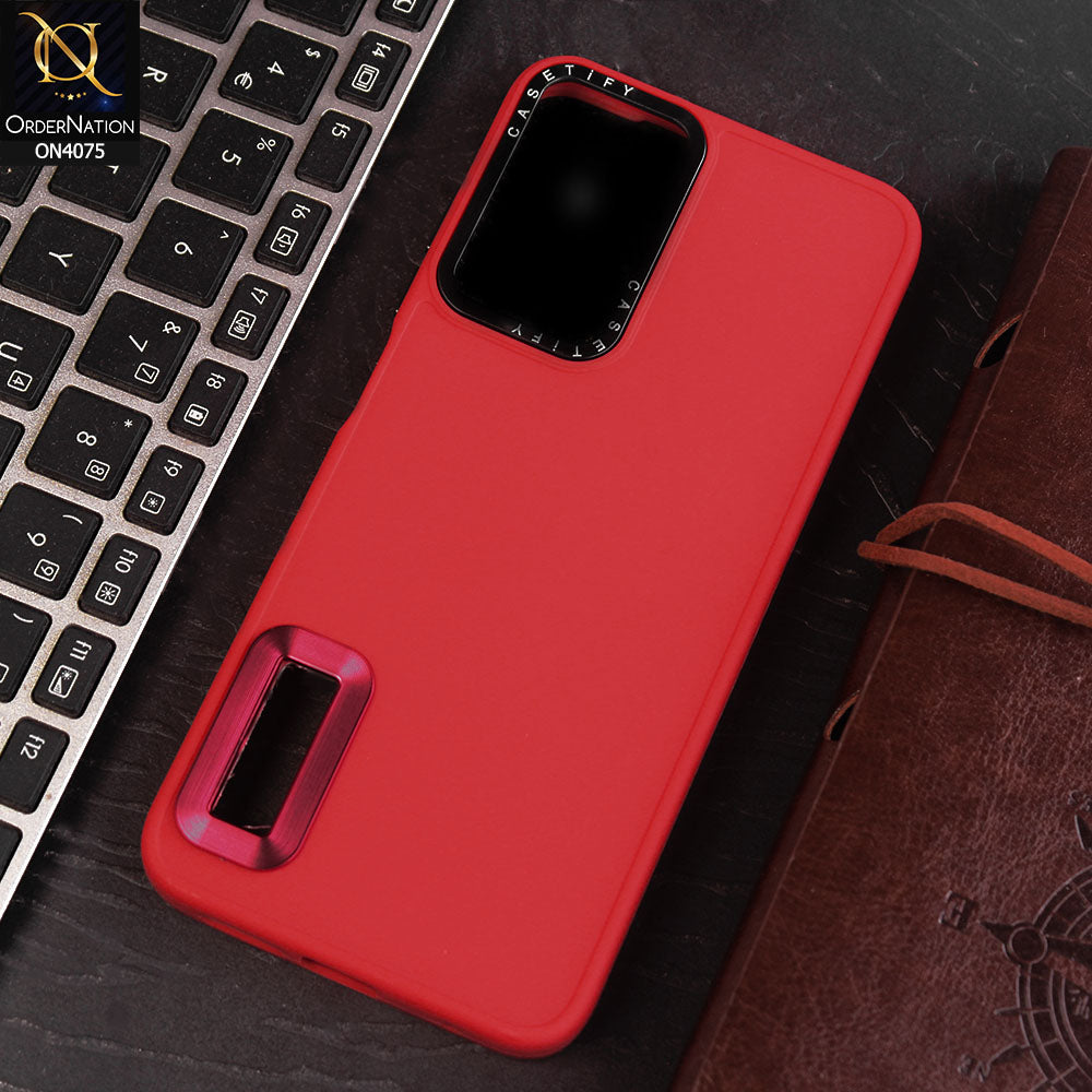 Xiaomi Redmi Note 11S Cover - Red - New Soft Silicon Fashion Case With Fancy Camera Ring & Logo Hole