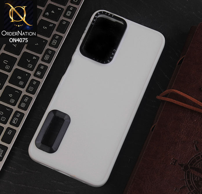 Xiaomi Redmi Note 11 4G Cover - White - New Soft Silicon Fashion Case With Fancy Camera Ring & Logo Hole