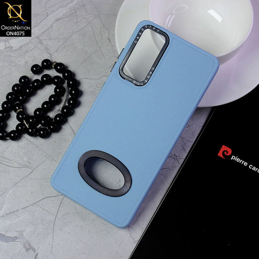 Samsung Galaxy S20 FE Cover - Sierra Blue - New Soft Silicon Fashion Case With Fancy Camera Ring & Logo Hole