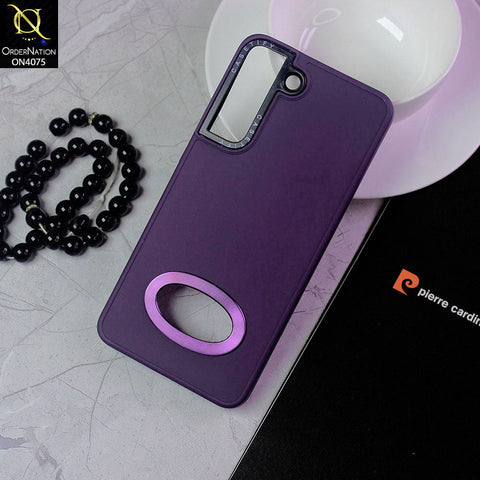 Samsung Galaxy S21 FE 5G Cover - Purple - New Soft Silicon Fashion Case With Fancy Camera Ring & Logo Hole