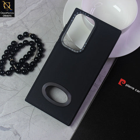 Samsung Galaxy S23 Ultra 5G Cover - Black - New Soft Silicon Fashion Case With Fancy Camera Ring & Logo Hole
