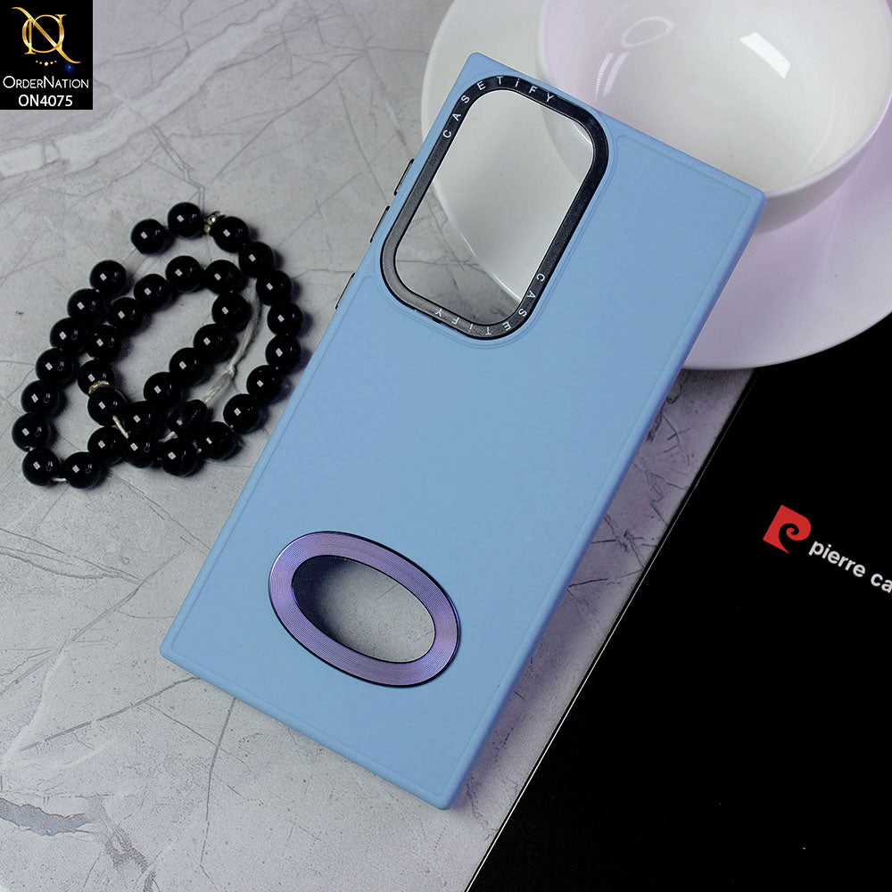 Samsung Galaxy S23 Ultra 5G Cover - Sierra Blue - New Soft Silicon Fashion Case With Fancy Camera Ring & Logo Hole