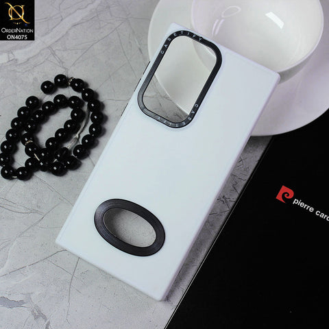 Samsung Galaxy S23 Ultra 5G Cover - White - New Soft Silicon Fashion Case With Fancy Camera Ring & Logo Hole