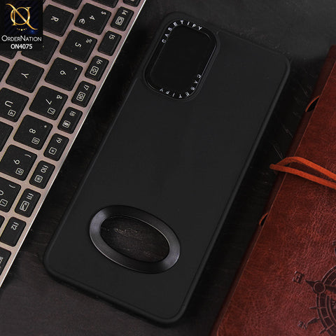 Samsung Galaxy A13 Cover - Black - New Soft Silicon Fashion Case With Fancy Camera Ring & Logo Hole