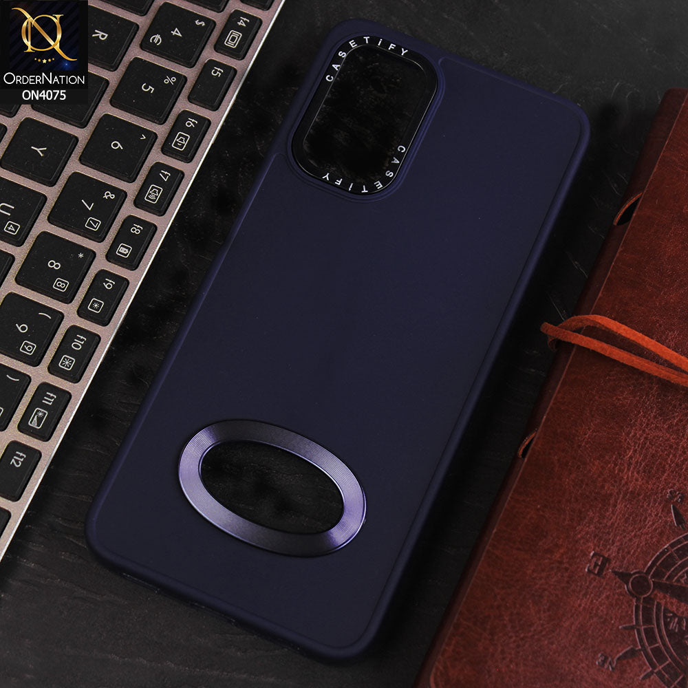 Samsung Galaxy A13 Cover - Blue - New Soft Silicon Fashion Case With Fancy Camera Ring & Logo Hole