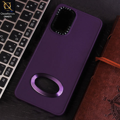 Samsung Galaxy A13 Cover - Purple - New Soft Silicon Fashion Case With Fancy Camera Ring & Logo Hole