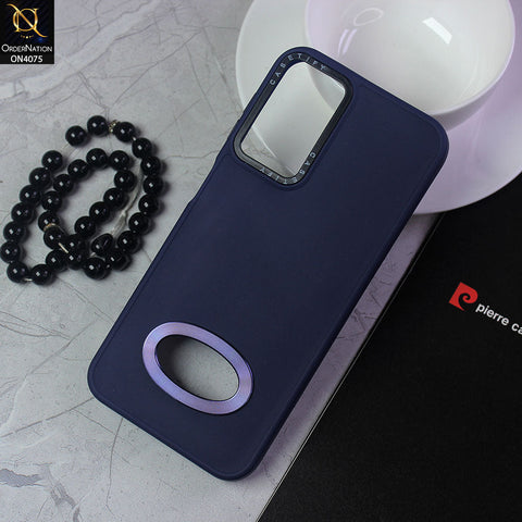 Samsung Galaxy A14 Cover - Blue - New Soft Silicon Fashion Case With Fancy Camera Ring & Logo Hole