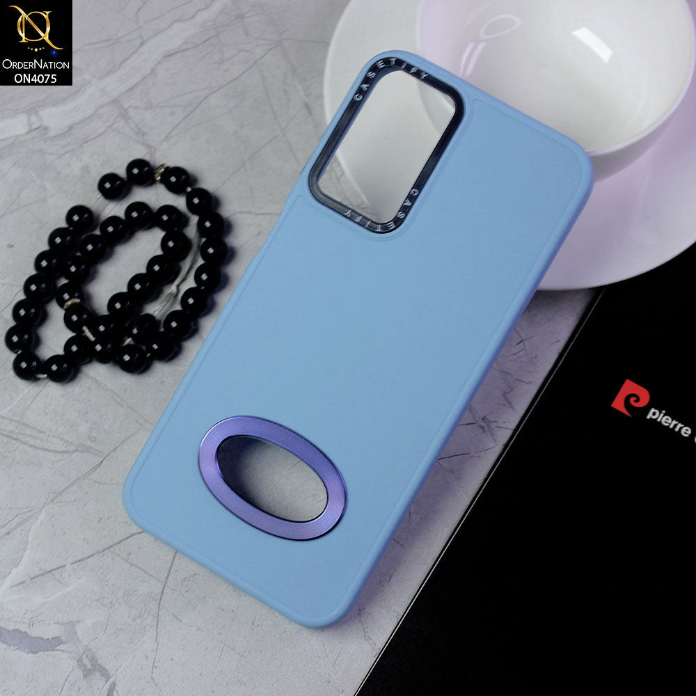 Samsung Galaxy A14 Cover - Sierra Blue - New Soft Silicon Fashion Case With Fancy Camera Ring & Logo Hole