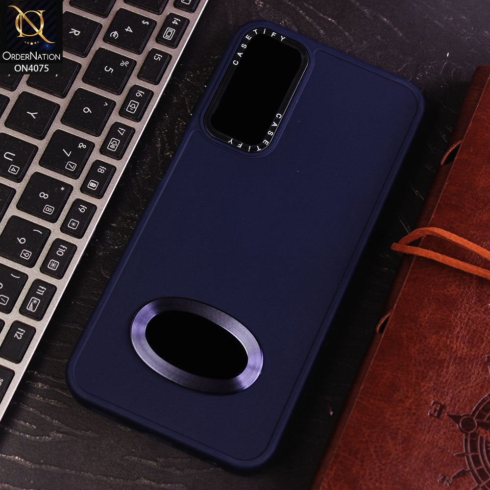 Samsung Galaxy A24 4G Cover - Blue - New Soft Silicon Fashion Case With Fancy Camera Ring & Logo Hole